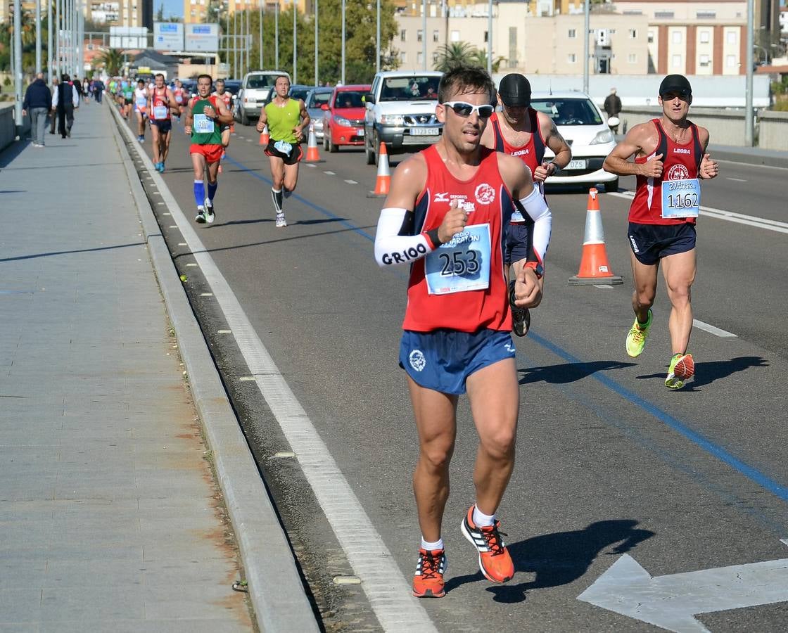 Durante el recorrido de la Media Maratón Elvas-Badajoz
