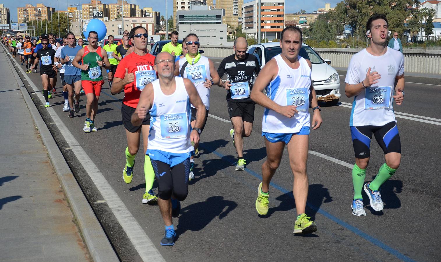 Durante el recorrido de la Media Maratón Elvas-Badajoz