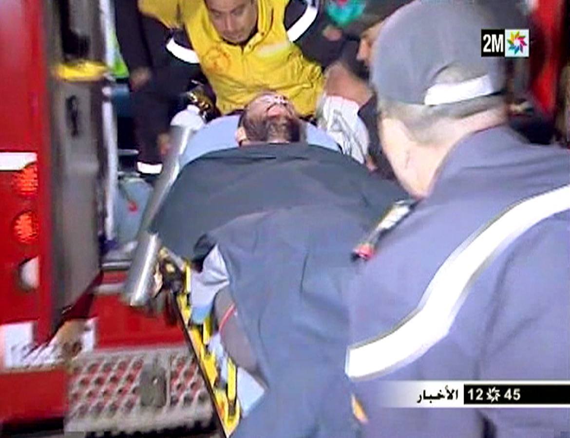 Lunes, 6 de abril. Rescatados los cuerpos de los dos fallecidos y al único superviviente de los tres espeleólogos españoles accidentados hace una semana en un cañón del Atlas marroquí. El retraso en las tareas de rescate impidió salvar la vida a uno de ellos. Fotografías: EFE