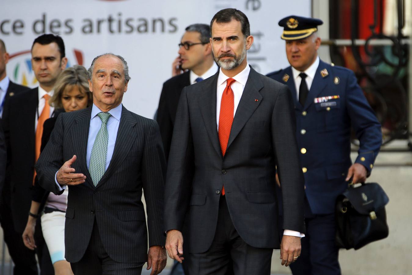 Jueves, 4 de junio: El Rey Felipe VI clausura del Foro Económico Franco-Español celebrado en el Hotel Intercontinental de París , en el último acto de la visita de Estado de tres días de los Reyes a Francia. Fotografía: Ballesteros.