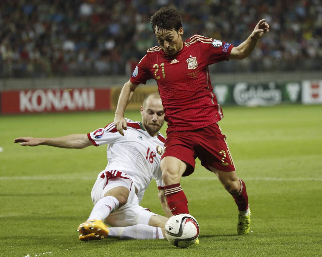 Domingo, 14 de junio: la Selección española de fútbol vence por un tanto a cero a Bielorrusia en un encuentro clasificatorio para la Eurocopa 2016. Fotografía Efe