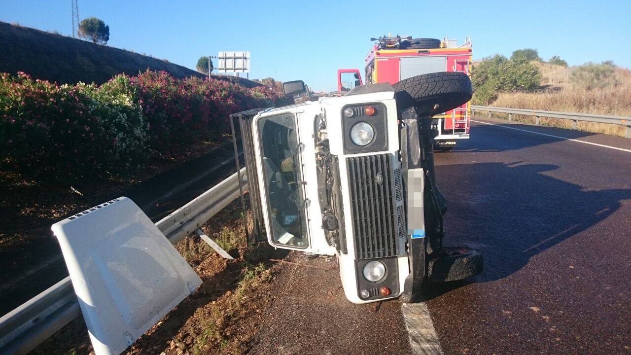 Doble accidente en la A-5 cerca de Lobón