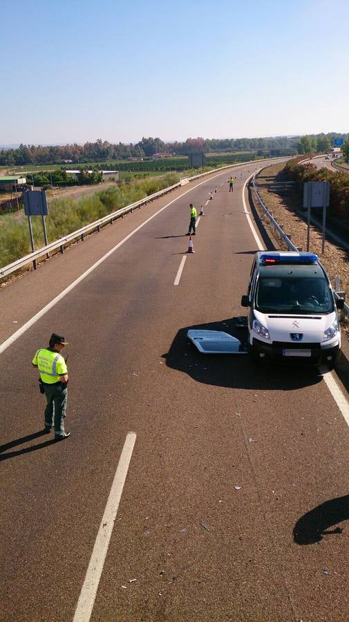 Doble accidente en la A-5 cerca de Lobón