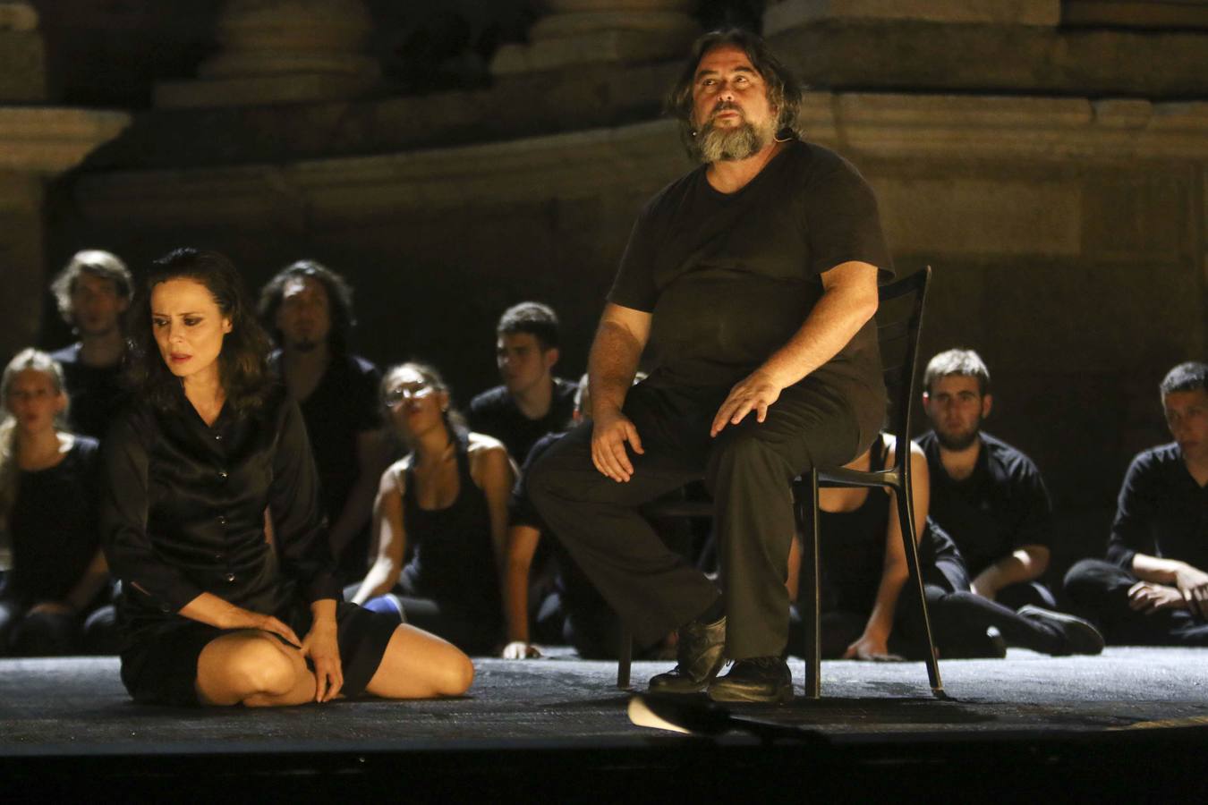 Medea, de Séneca. elreparto estuvo pormado por Aitana Sánchez-Gijón, Andrés Lina, Laura Galán, Joana Gomila. Fotografía: JM Romero