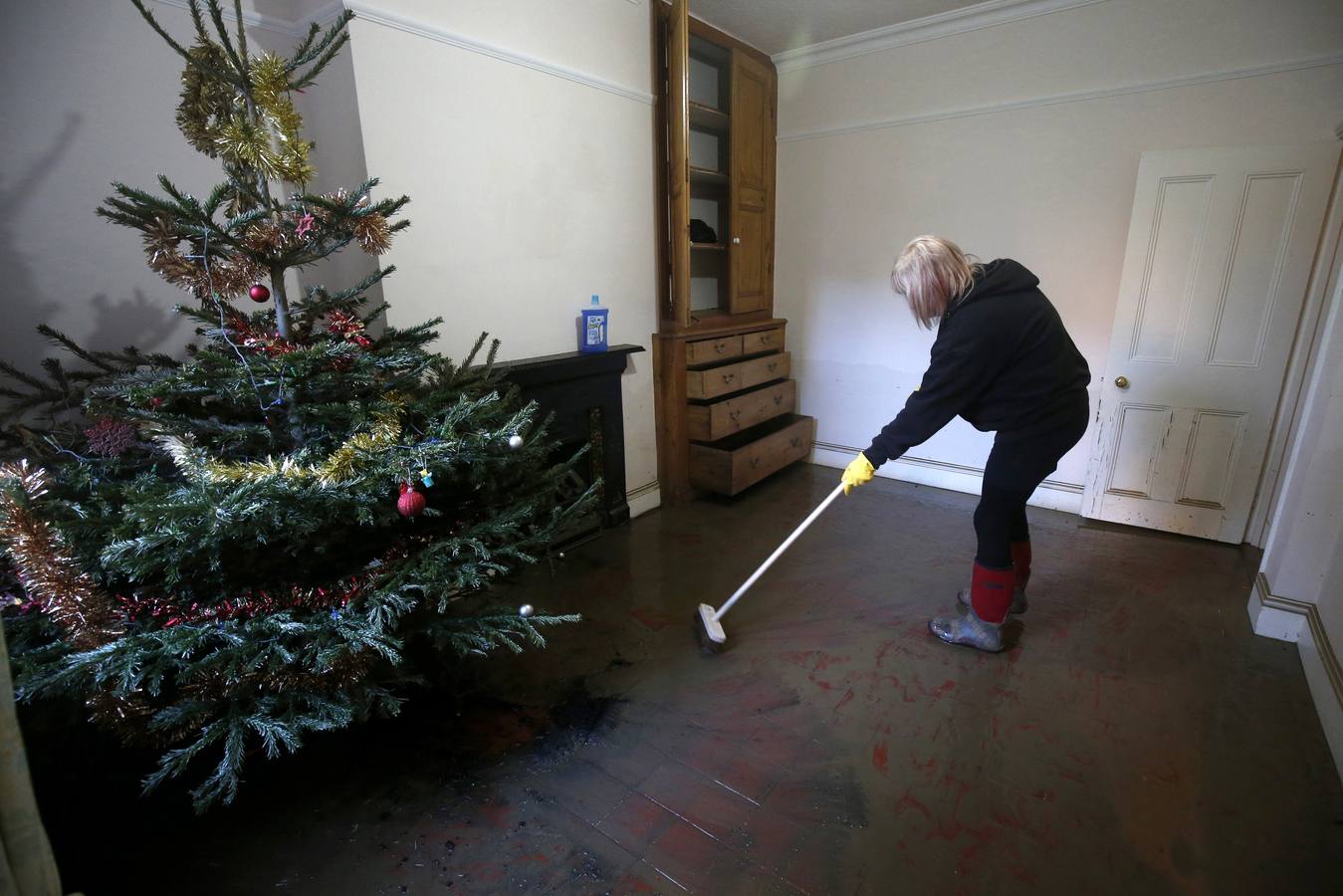 Martes, 29 de diciembre: Inundaciones sin precedentes en el norte de Inglaterra obligaron a evacuar miles de hogares en la ciudad de York Fotografías: Andrew Yates