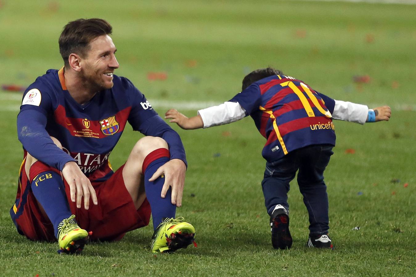 Domingo, 22 de mayo: El FC Barcelona se proclamó campeón de la Copa del Rey. Venció al Sevilla FC por dos tantos a cero. Fotografía: Agencias