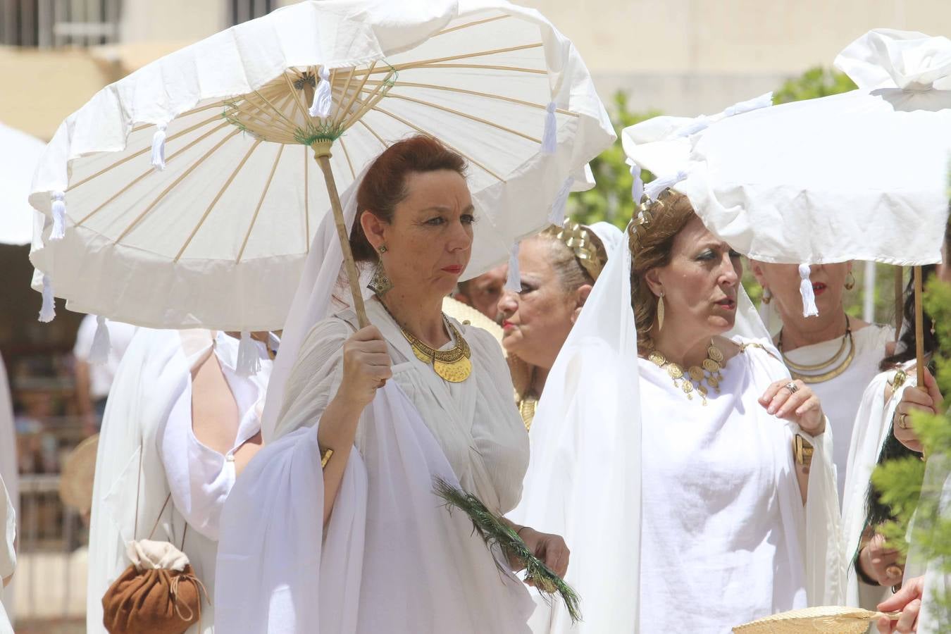 Sábado, 11 de junio: Mucho público en las recreaciones en el Templo de Diana y éxito de participación en el 'pan y circo' de la plaza de toros dentro de las actividades de Emérita Lvdica que se celebró en Mérida . Fotografía : Agencias