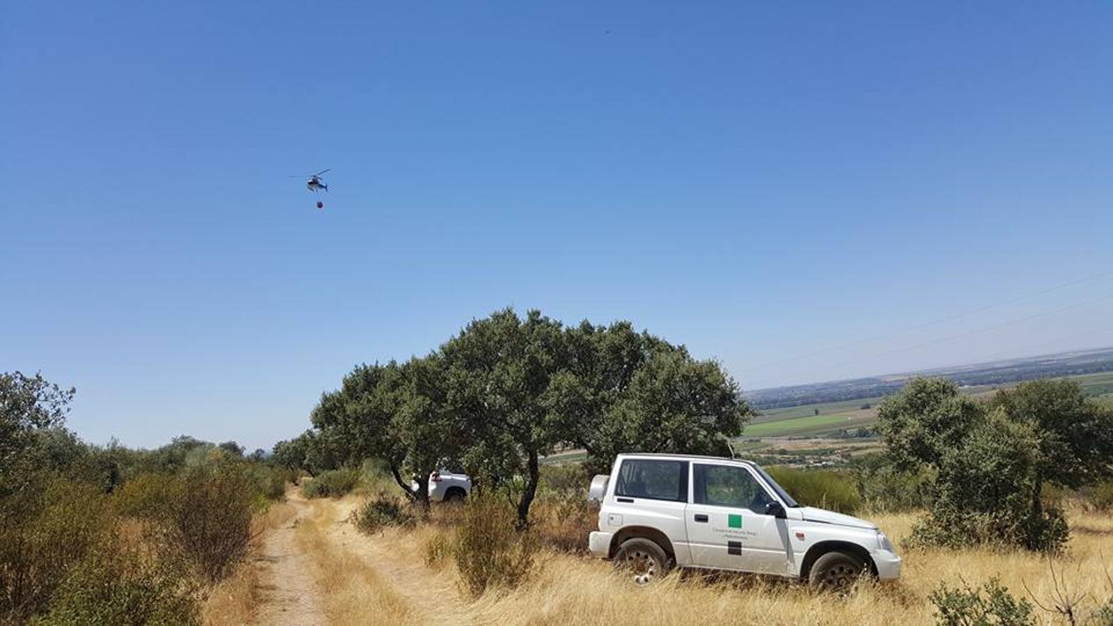 Declarado un incendio en Arroyo de San Serván sin peligro para la población