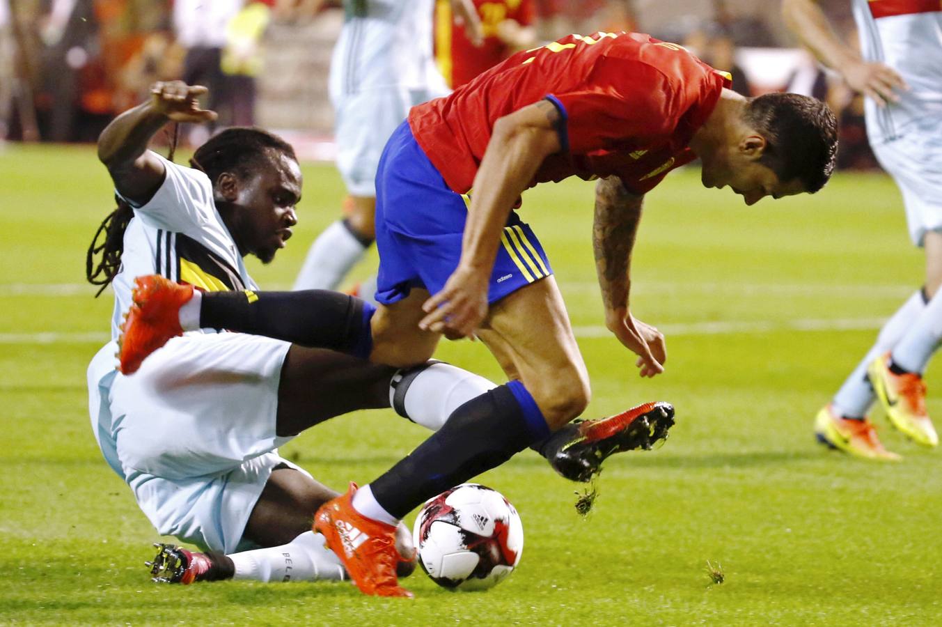 Jueves, 1 de septiembre: Partido de preparación entre España y Bélgica en el estadio Rey Balduino de Bruselas. Cómoa victoria de los españoles por cero tantos a dos. Fotografía: Agencias.