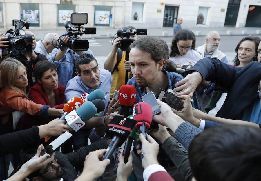 Pablo Iglesias, a su llegada al Congreso.