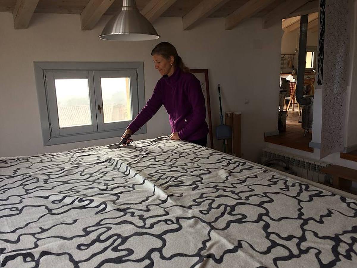 Mantas de lana extremeña con diseño nórdico