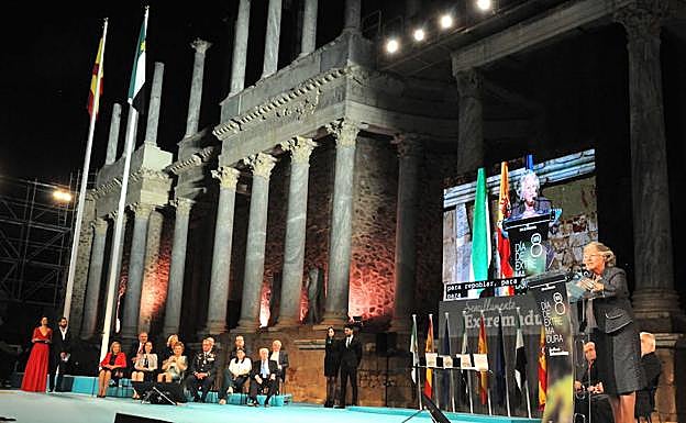 Acto de entrega de las Medallas de Extremadura en el Teatro Romano de Mérida. 