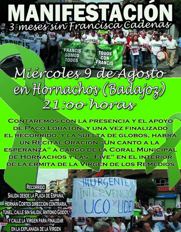 Cartel de la manifestación en Hornachos.