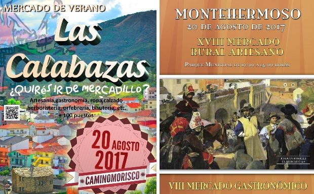 Cartel del mercado Las Calabazas y de los mercados en Montehermoso