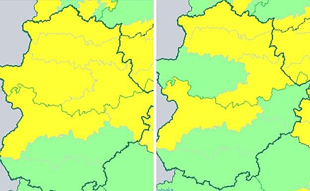 La alerta amarilla se mantiene en Extremadura durante este lunes y martes