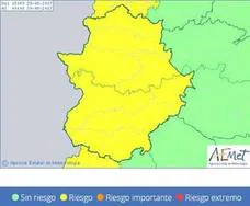 El 112 amplía la alerta amarilla por lluvias y tormentas a toda Extremadura