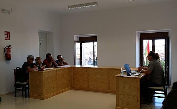 Instante del pleno celebrado esta mañana. 