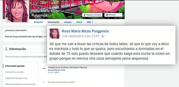 Comentario de Rosa María Miras en su perfil de Facebook. :: r.c.