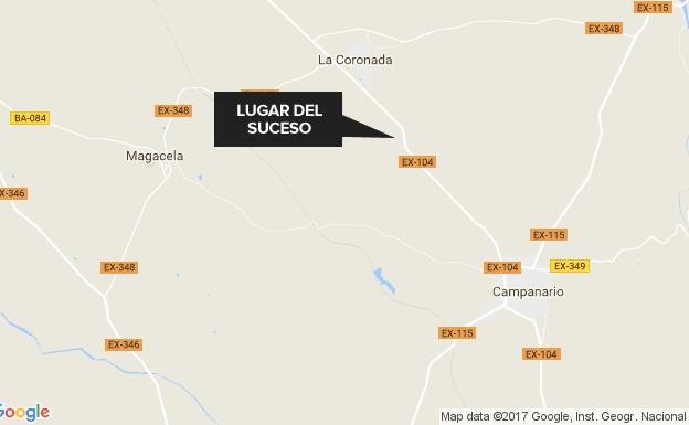 Un herido al salirse de la carretera un camión cerca de Campanario