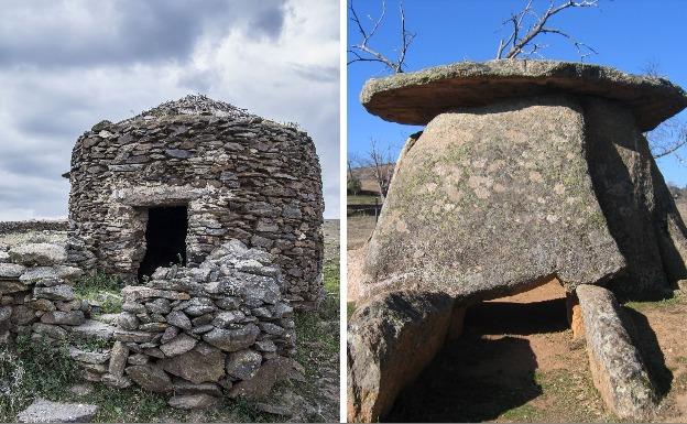 Chozo tradicional en Llera y dolmen en Valencia de Alcántara:HOY