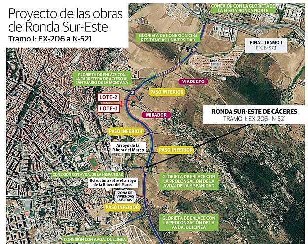 Recorrido de la Ronda Sureste de Cáceres. :: hoy