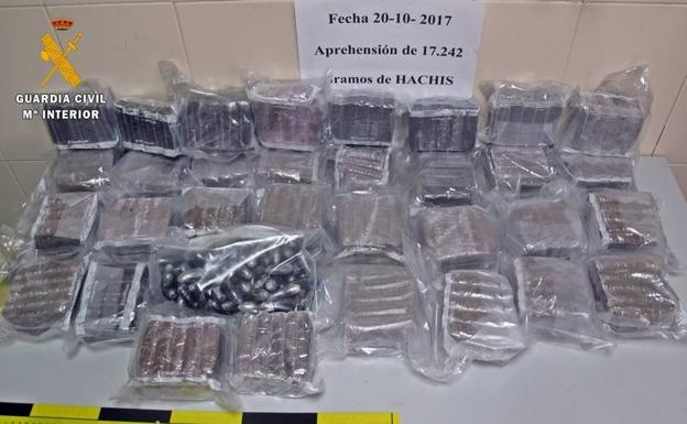 Bolsas con hachís ocultos en el vehículo:: HOY