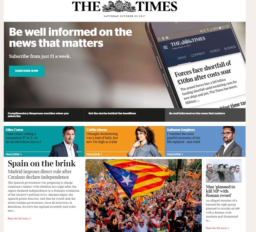 El periódico británico 'The Times'.