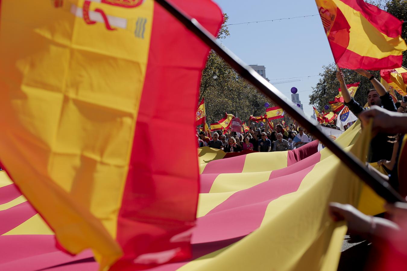 La marcha convocada por Societat Civil Catalana bajo el lema 'Tots som Catalunya. Per la convivència, seny!