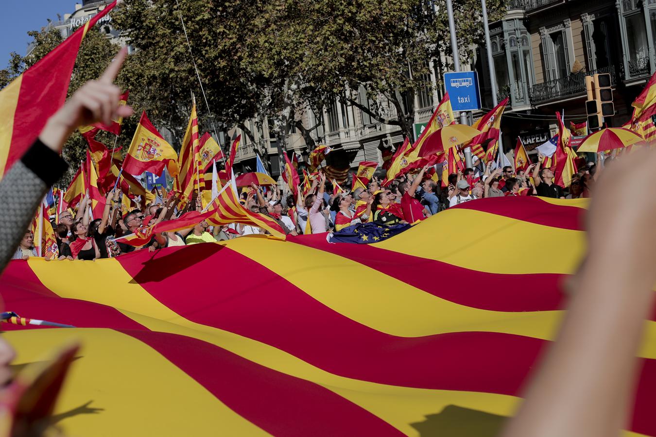 La marcha convocada por Societat Civil Catalana bajo el lema 'Tots som Catalunya. Per la convivència, seny!