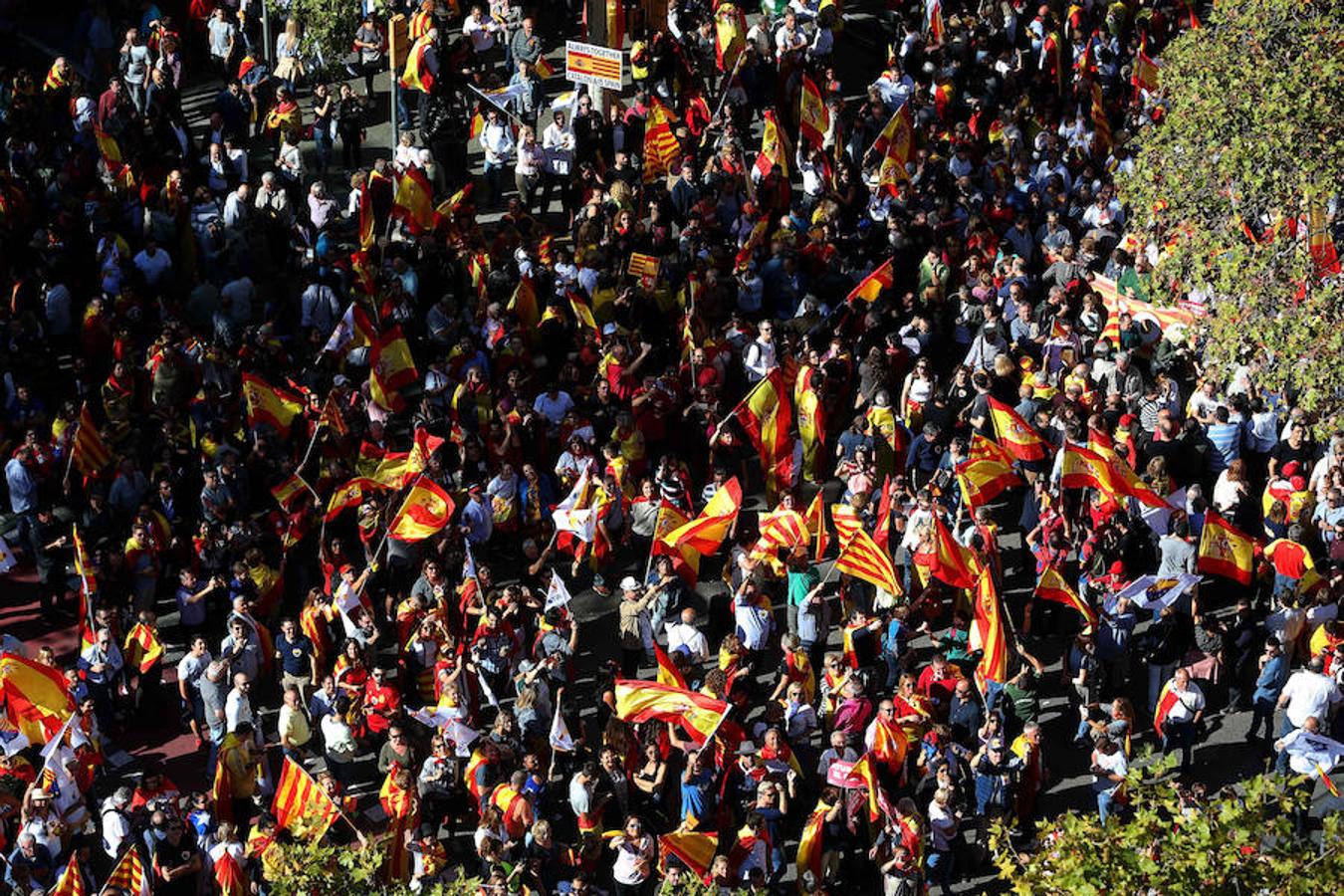 La marcha convocada por Societat Civil Catalana bajo el lema 'Tots som Catalunya. Per la convivència, seny!