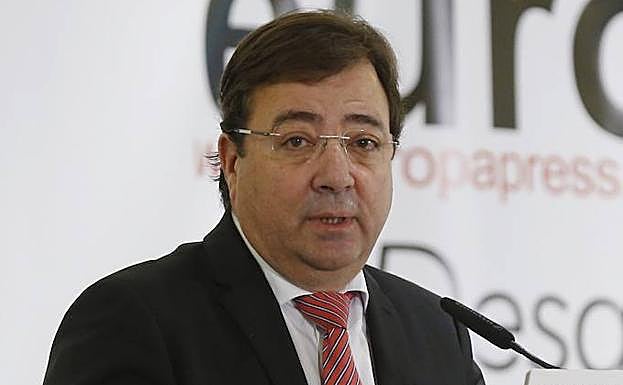 Guillermo Fernández Vara esta mañana en los desayunos de Europa Press