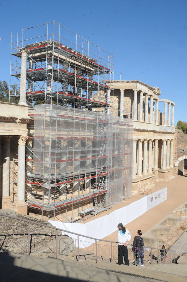 Los trabajos se hacen para conservar y restaurar esta parte del monumento