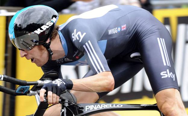 Bradley Wiggins, compitiendo en el Criterium del Dauphiné. 