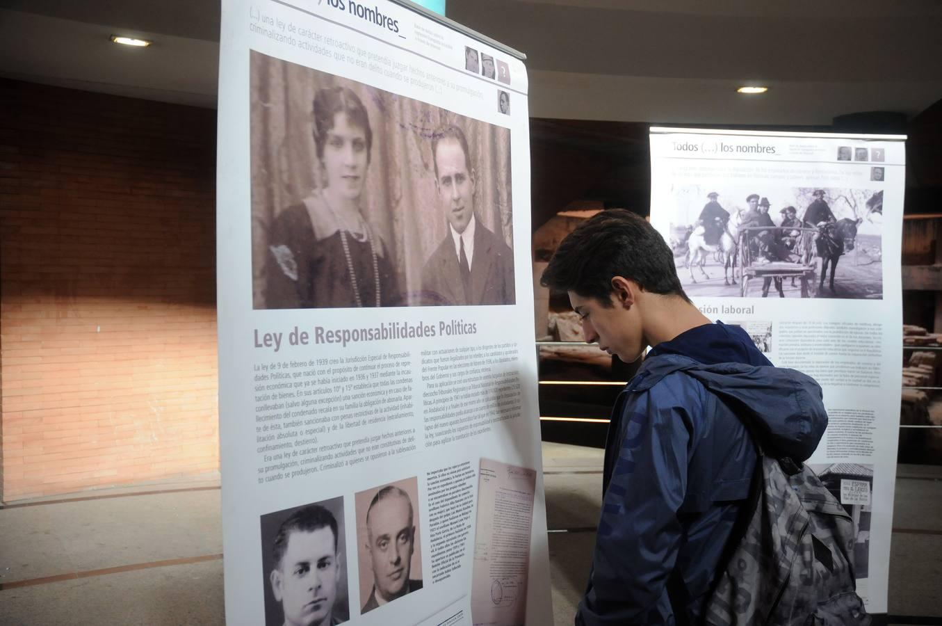 El objetivo de esta exposición es divulgar los contenidos de la Web www.todoslosnombres.org sobre las injusticias acaecidas durante el golpe de estado, la guerra civil y la posterior dictadura franquista.