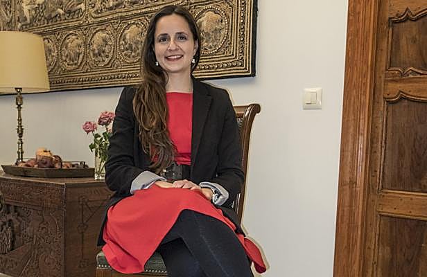 Beatriz en su última visita a Badajoz con motivo de su 34 cumpleaños. :: Pakopí