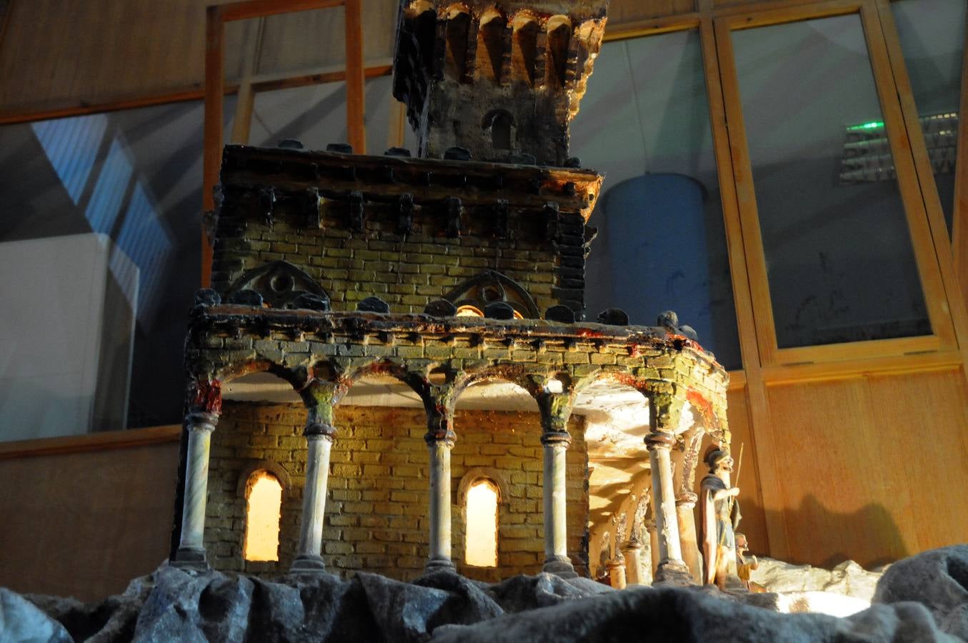 el Belén de la Asociacion de Belenistas se puede visitar en el Centro Cultural Alcazaba (Mérida)