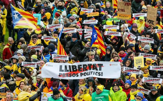 Manifestación independentista en Bruselas.