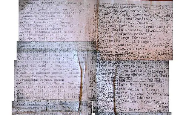 Susana Cabañero ha tenido que reconstruir la lista de su abuelo con los fotogramas que grabó. La lista desapareció poco antes de morir Francisco. 
