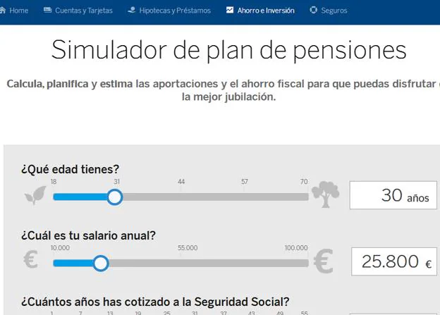 Un aplicación de BBVA ofrece la posibilidad de calcular la pensión estimada que cobrarás en el futuro. 