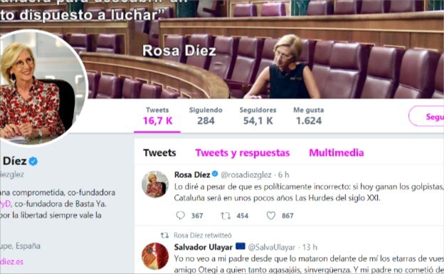 Rosa Díez comenta las elecciones catalanas con un tuit sobre Las Hurdes