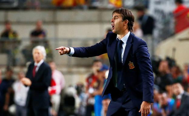 Julen Lopetegui, durante un encuentro con la Selección.