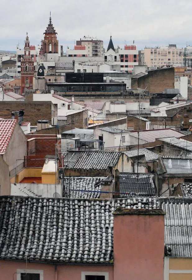 El 10 de enero de 2010 la mayor parte de Extremadura se cubrió de blanco. En la imagen, una estampa nevada de Badajoz.