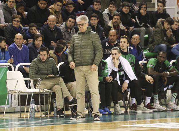 Bohigas, en el último partido del Cáceres ante Manresa. :: A. Méndez