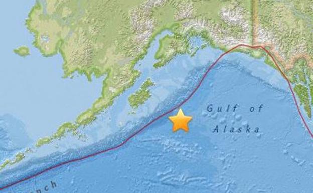 Mapa facilitado por el Centro Geológico de Estados Unidos (USGS) que muestra la localización exacta del terremoto.