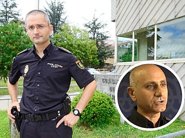 Bernardo de Prado, en 2014. A la derecha, César Blanco, el policía muerto. 