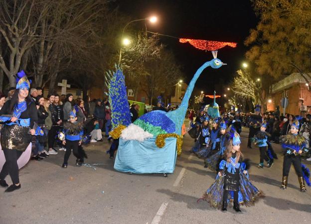 'Fantasía del pavo real', tercer premio en el desfile del domingo. 