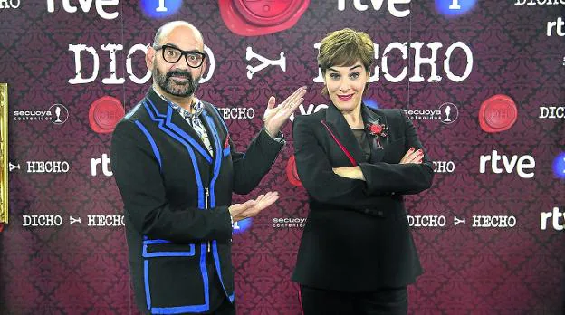 José Corbacho y Anabel Alonso, de 'Dicho y hecho', el nuevo formato de humor de TVE para la noche de los viernes. :: R. C.