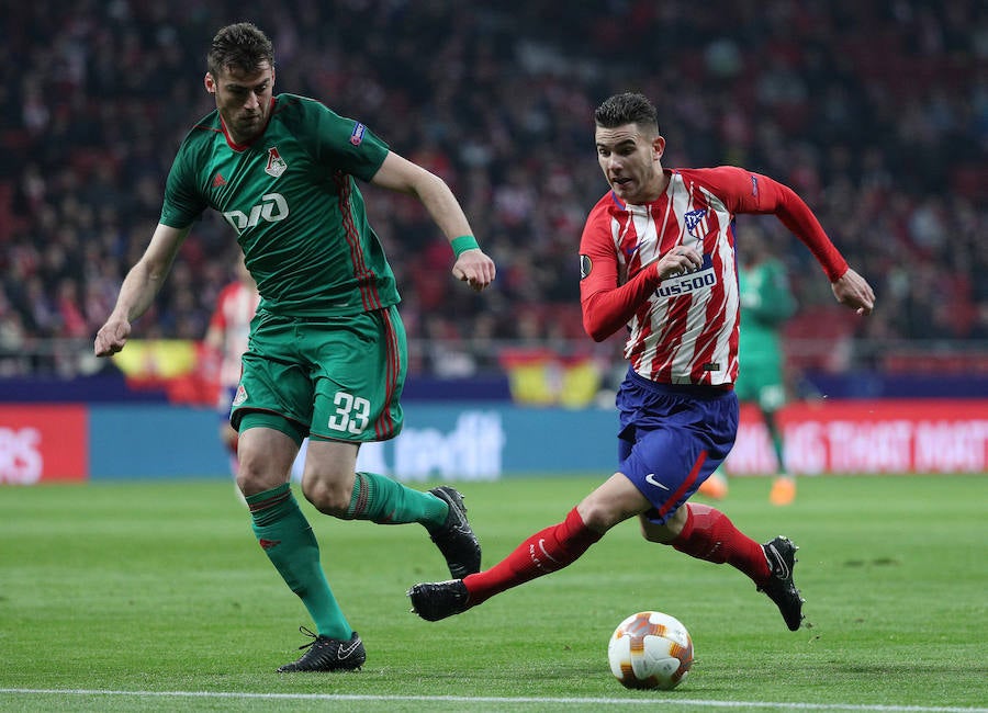 El Atlético venció por 3-0 al Lokomotiv de Moscú en la ida de los octavos de final de la Liga Europa. Saúl abrió el marcador con un golazo, Costa anotó al rechace y Koke puso la sentencia tras una asistencia de Juanfran.