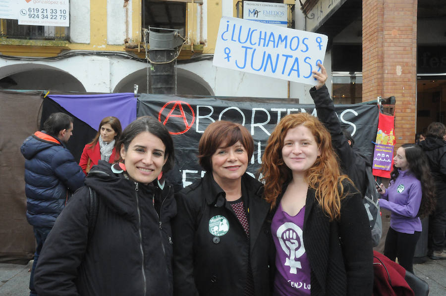 Las diputadas de Podemos en la Asamblea, durante el 8M.:: BRÍGIDO