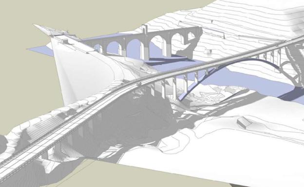 El futuro viaducto tendrá un trazado paralejo al puente milenario.